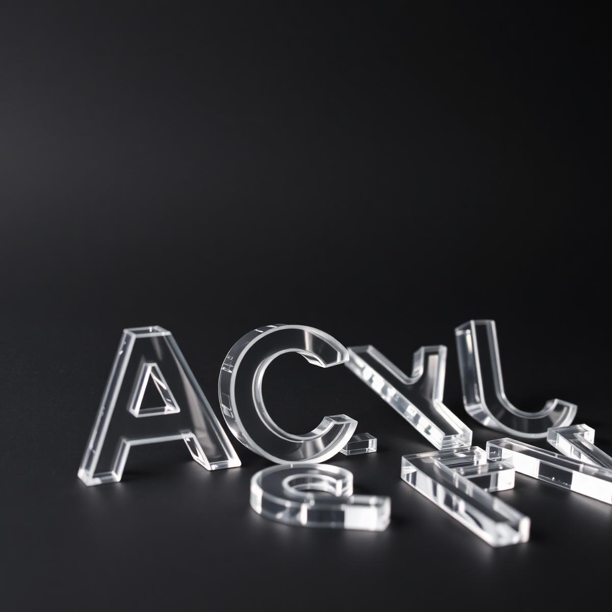 Einzelne Buchstaben aus Acrylglas mit polierten Kanten
